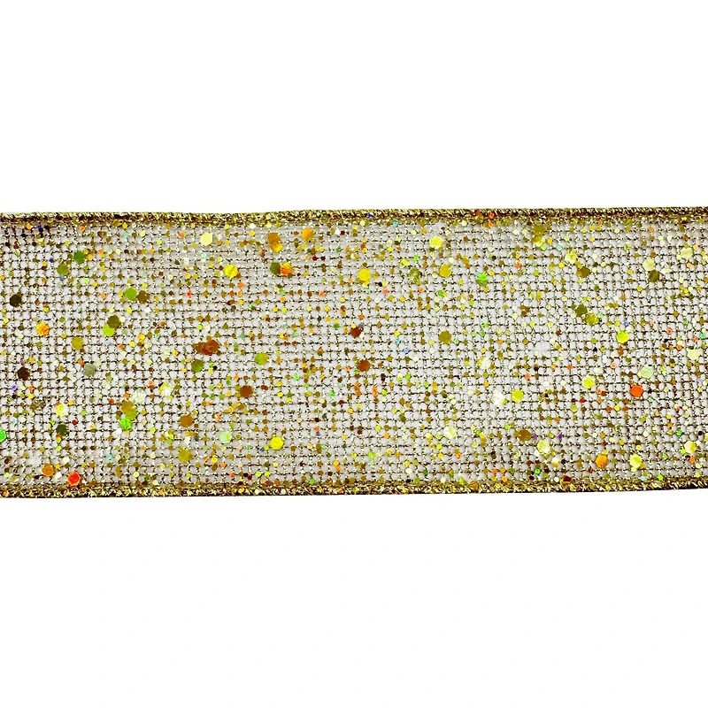 20.5" Gold Glitter Mesh Tree Bow by Celebrate It®