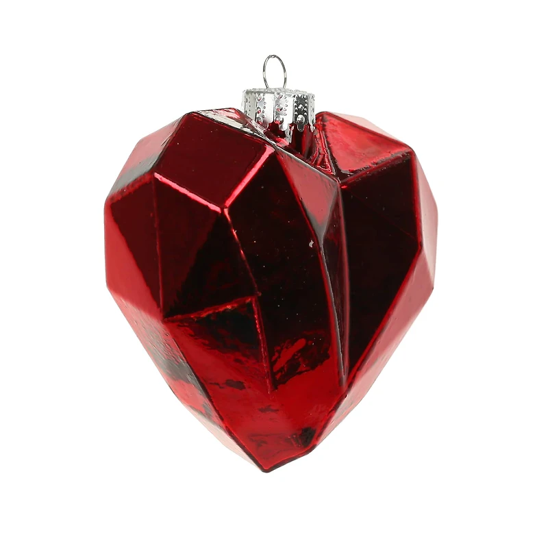 3.5" Red Diamond Heart Glass Ornament by Ashland®