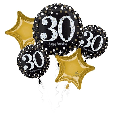 Sparkling Birthday 30 Foil Balloon Bouquet 