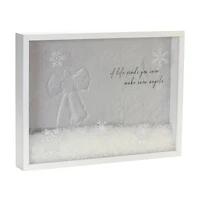 15.75" Winter Snow Angels Shadow Box Tabletop Décor