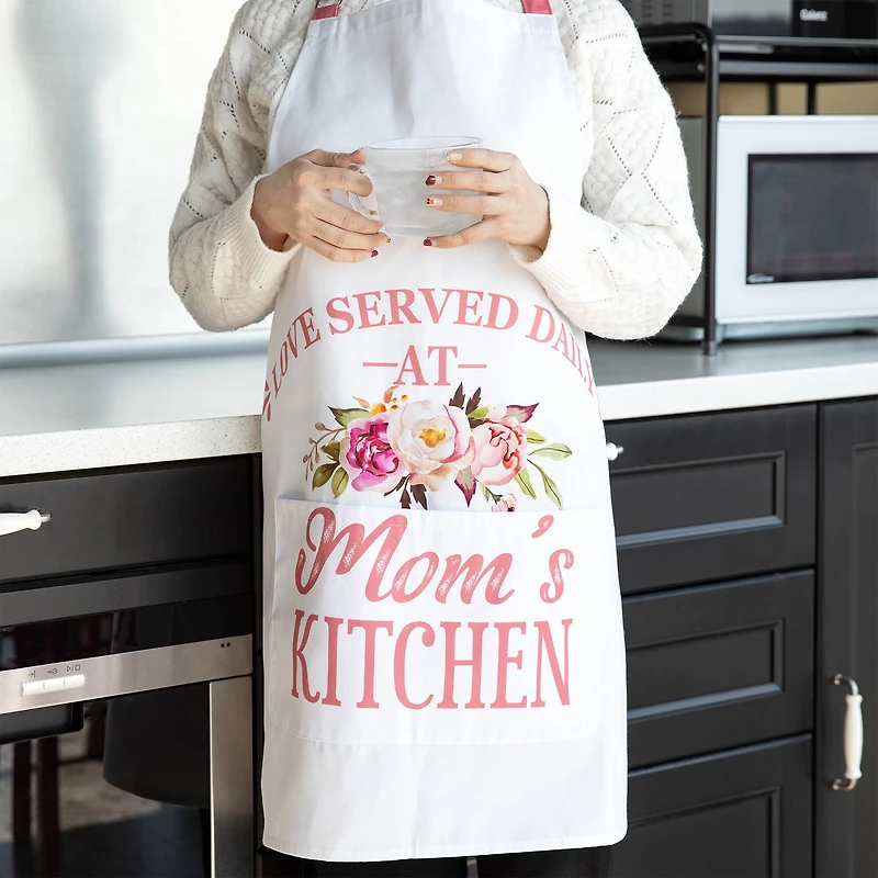 Glitzhome® 31.5" Faux Burlap Mother's Day Apron