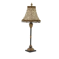 Brass Metal Tuscan Table Lamp, 33" x 10" x 10"
