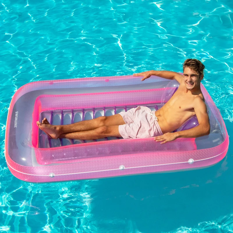Swimline 6ft. Inflatable Pink & Purple Water Sports Pool Raft Lounger