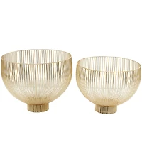 Gold Metal Caged Style Decorative Bowl Set