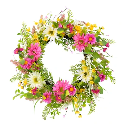 24'' Multicolored Chrysanthemum Floral Spring Wreath