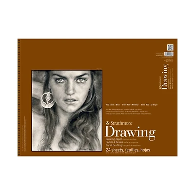 Strathmore® 400 Series 18" x 24" Medium Surface Drawing Paper Pad
