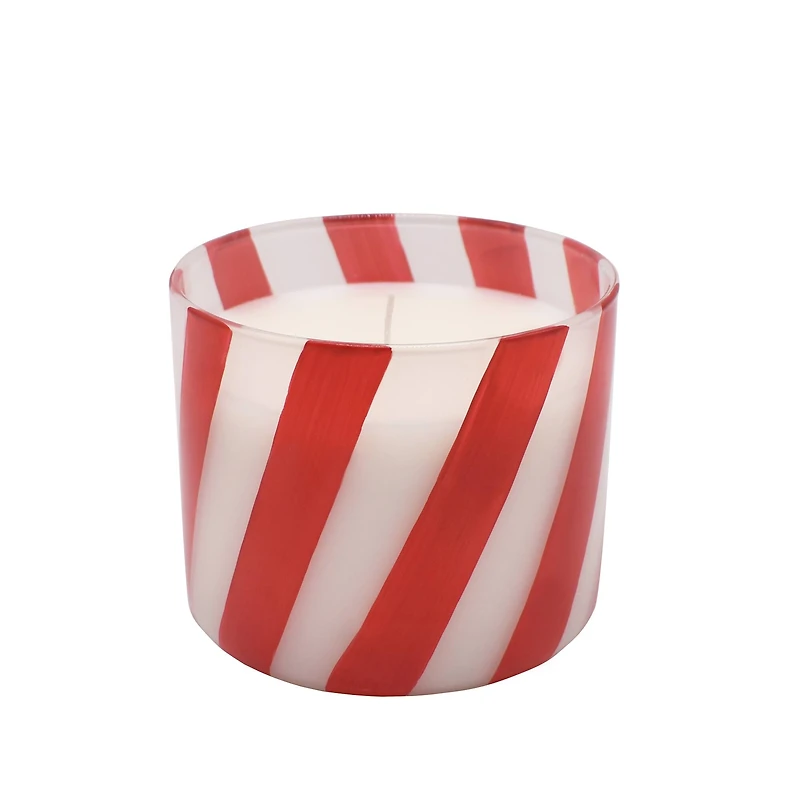 9.5oz. Peppermint Swirl Striped Glass Scented Candle by Ashland®
