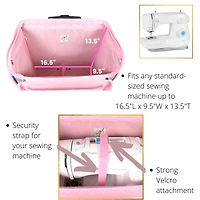Everything Mary Quilted Pink & Gray Deluxe Rolling Sewing Machine Tote
