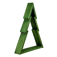 12" Green Geometric Wooden Christmas Tree Tabletop Décor