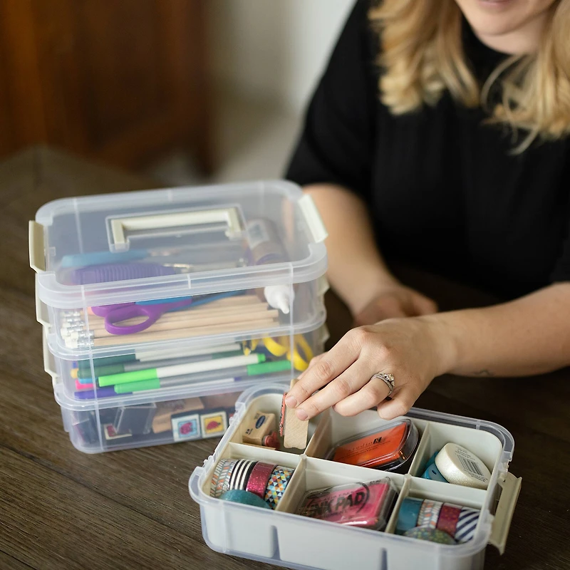 Everything Mary Four Tray Plastic Storage Organizer