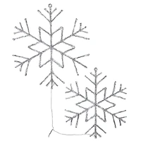 6-Point Star Ice Crystal Snowflake Pair with LED Lights