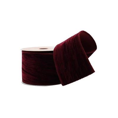 2.5" x 3yd. Burgundy Wired Velvet Ribbon by Celebrate It® Blush Romance