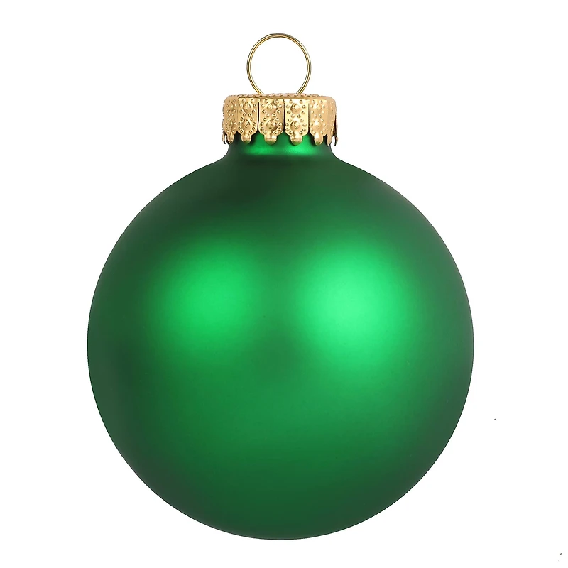 6 Pack 2.5" Green Matte Glass Ball Ornaments by Ashland®