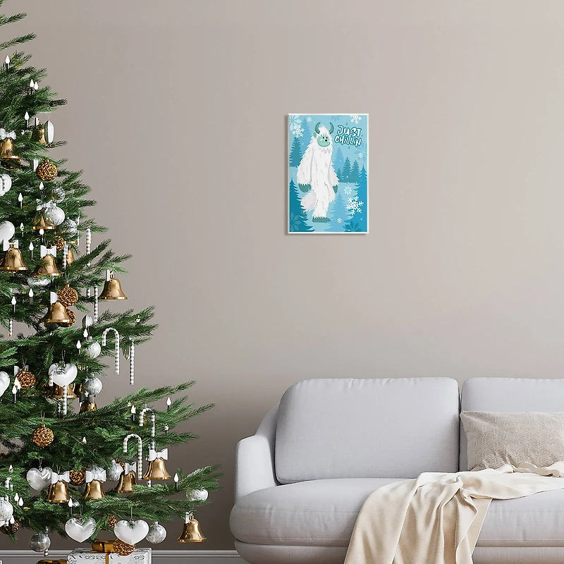 Stupell Industries Just Chillin Funny Winter Yeti Wall Plaque Art
