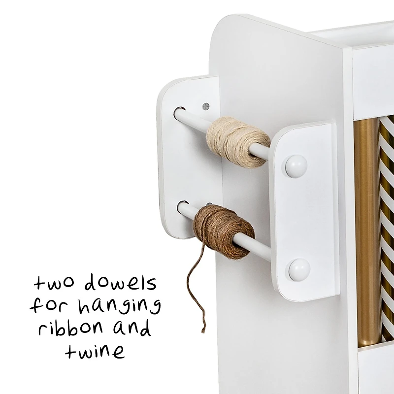 Honey Can Do 3-Drawer White Rolling Craft Cart with Drawers & Slotted Compartments