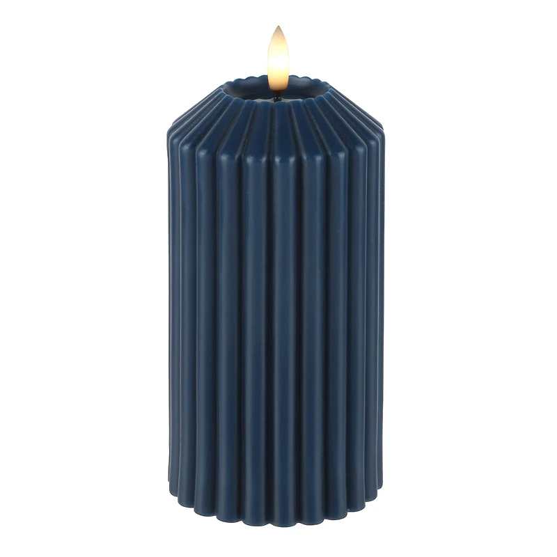 6" Ribbed Wax LED Pillar Candle by Ashland