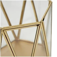 CosmoLiving by Cosmopolitan Gold Geometric Hexagon Candle Lantern Set