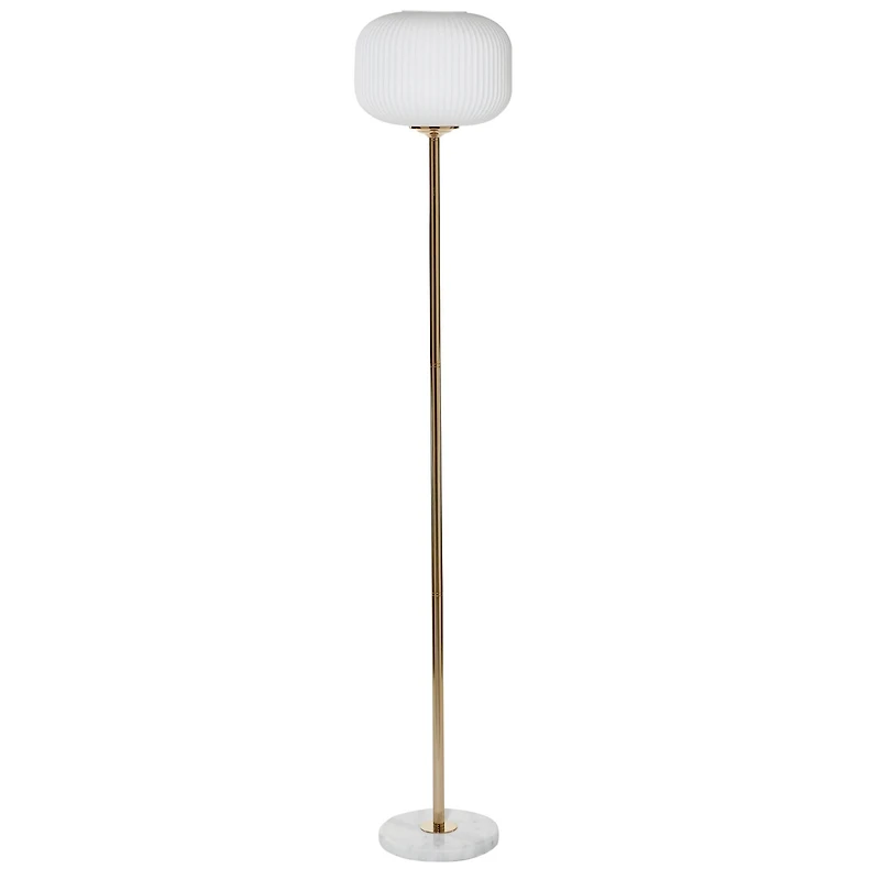 CosmoLiving by Cosmopolitan White Metal Modern Floor Lamp, 64" x 12" x 12"