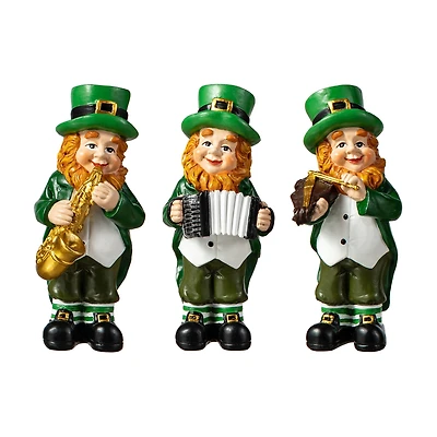 Glitzhome® 5" St. Patrick's Leprechaun Musicians Table Décor Set