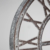 Whitewashed Metal 15" Wall Clock