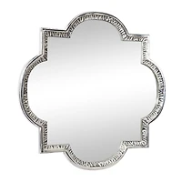 Gray Glam Aluminum Wall Mirror, 40" x 40"