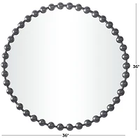 CosmoLiving by Cosmopolitan Dark Gray Metal Orb Framed Wall Mirror 36" x 2" x 36"