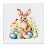 Stupell Industries Easter Bunny & Eggs Canvas Wall Art