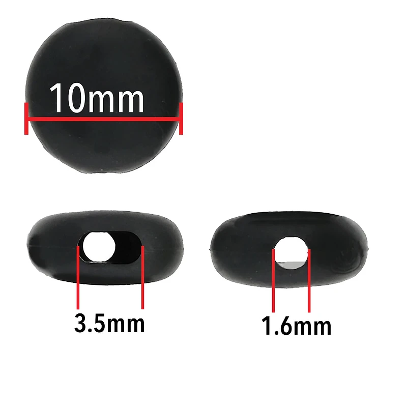 Fablastic™ Black Silicone Cord Locks, 10mm