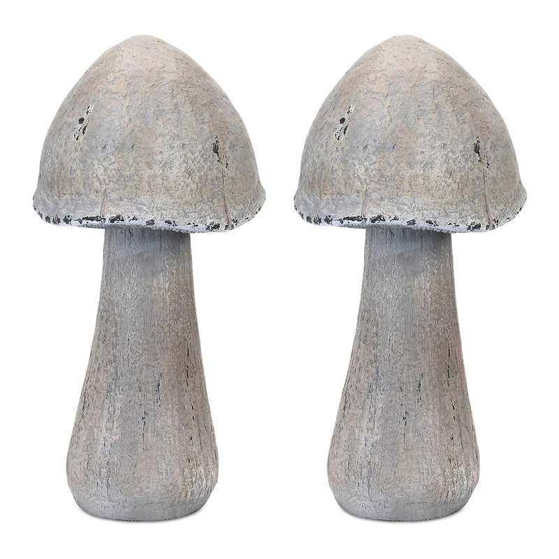 17" Faux Stone Mushroom Garden Accents. 2ct.