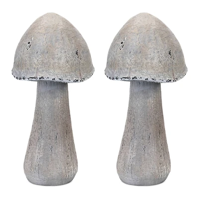 17" Faux Stone Mushroom Garden Accents. 2ct.
