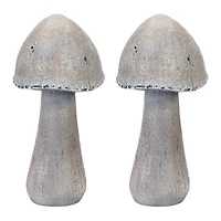 17" Faux Stone Mushroom Garden Accents. 2ct.