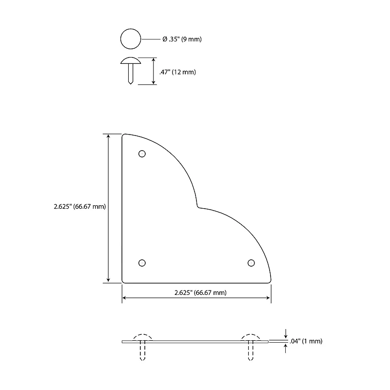 Dritz Home® Large Brass Smooth Quatrefoil Corners, 4ct.