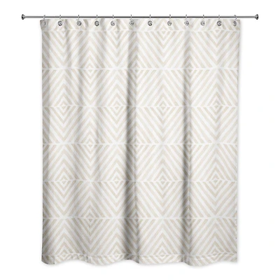 Cream Diamond Pattern Shower Curtain