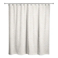 Cream Diamond Pattern Shower Curtain