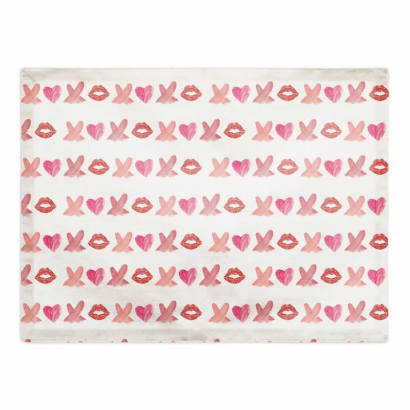 Lipstick XO Pattern 14" x 18" Cotton Twill Placemat