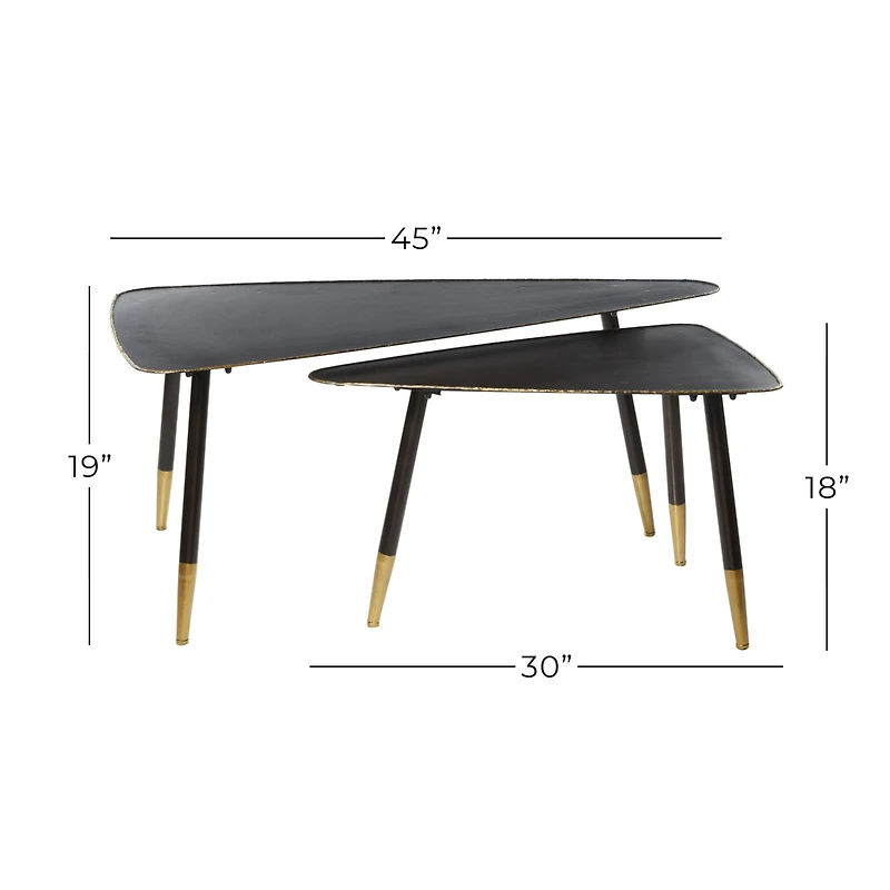 Black Metal Modern Accent Table Set
