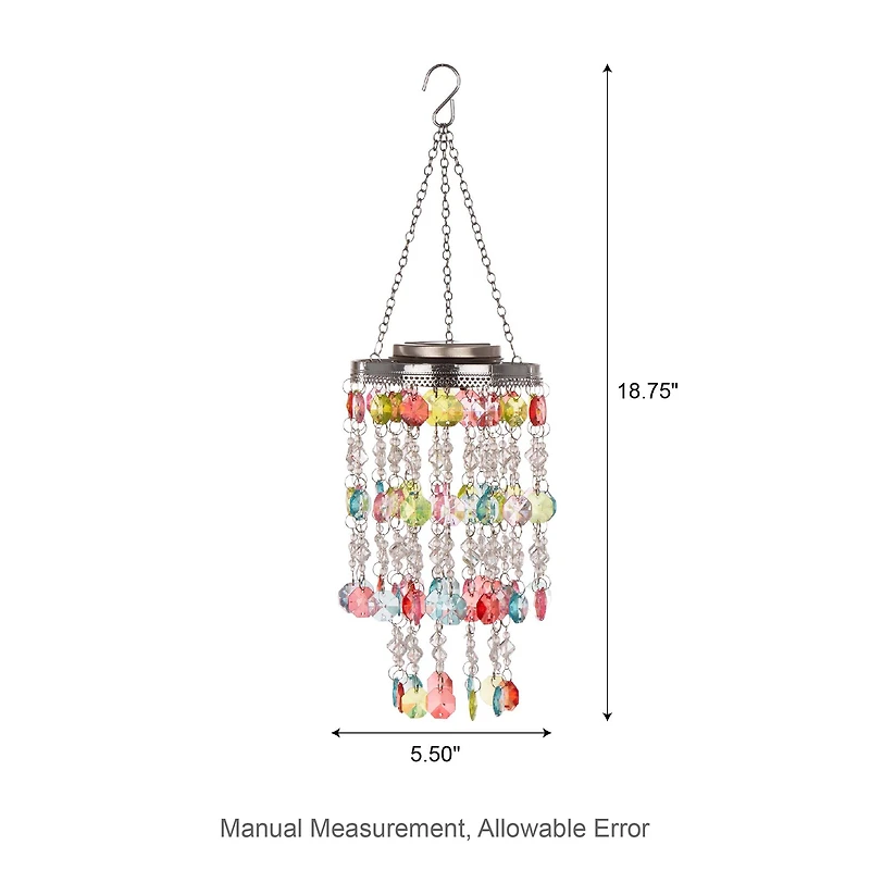 Glitzhome® 18.75" Solar Lit Beaded Wind Chimes