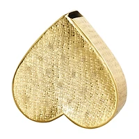 9" Gold Aluminum Slanted Heart Sculpture with Textured Exterior