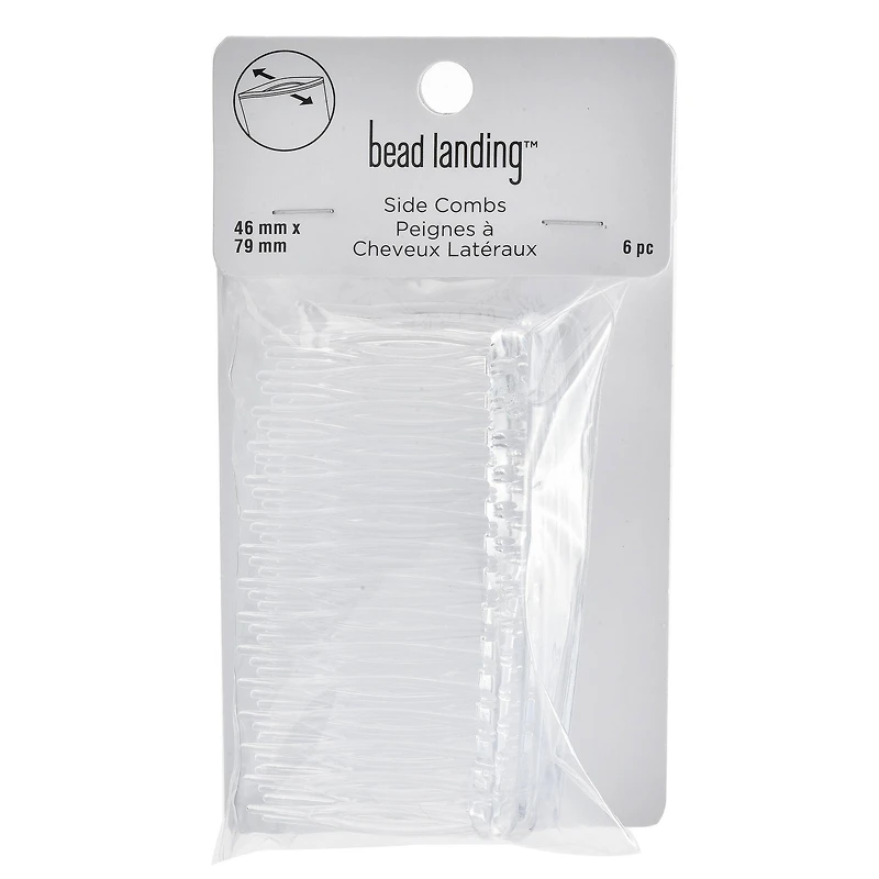 79mm Clear Plastic Side Combs, 6ct. by Bead Landing™