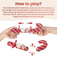 Glitzhome® 12PK 1.25"D x 10"H Candy Cane Christmas Party Crackers with Gift Contents