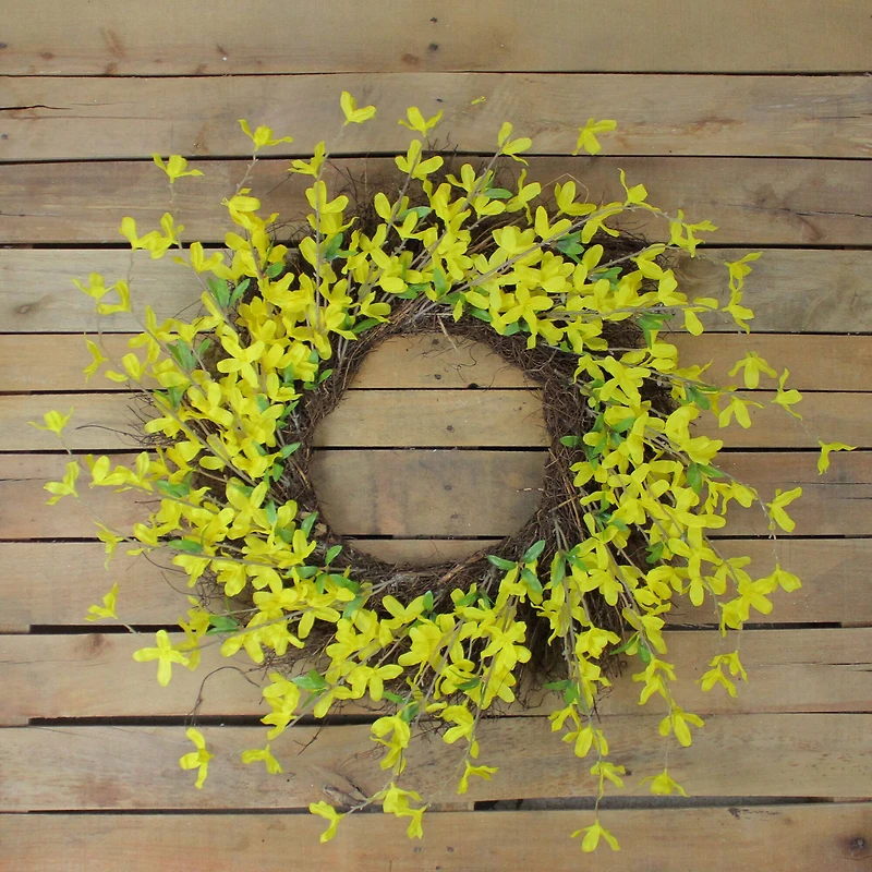 24" Yellow Forsythia & Grapevine Wreath