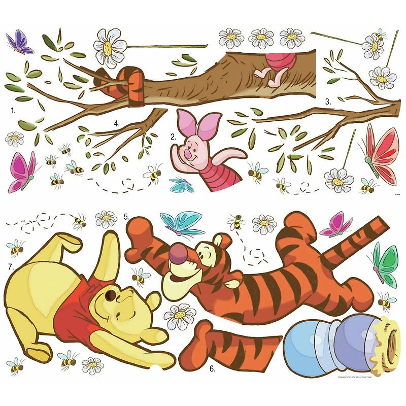 RoomMates Winnie The Pooh Swinging For Honey Decals