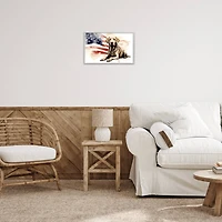 Stupell Industries Patriotic Dog with Flag Framed Giclee Art