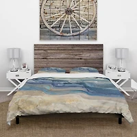 Designart 'Coast Blue Sea Waves Watercolour' Traditional Bedding Set