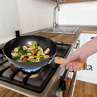 Joyce Chen 9.5" Carbon Steel Nonstick Stir Fry Pan with Birch Handle