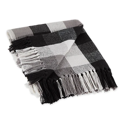 DII® Black Tri-Color Check Throw