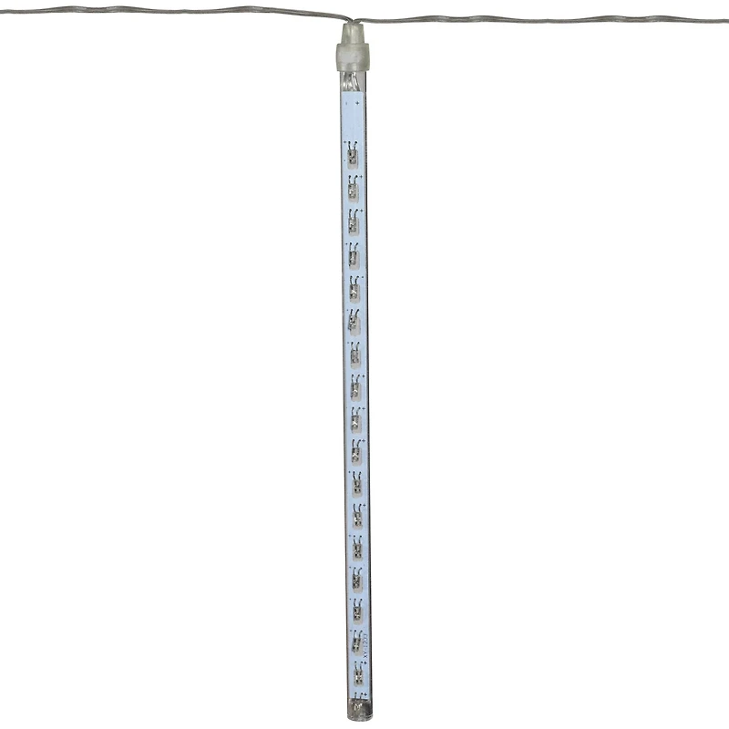 LED Lighted Snowfall Icicle Christmas Lights - Polar White - 15' Clear Wire - 10ct