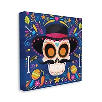 Stupell Industries Day Of Dead Patterned Skull Canvas Wall Art
