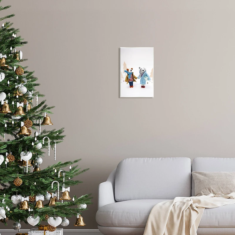 Stupell Industries Winter Holiday Gifts Dog Couple Wall Plaque Art