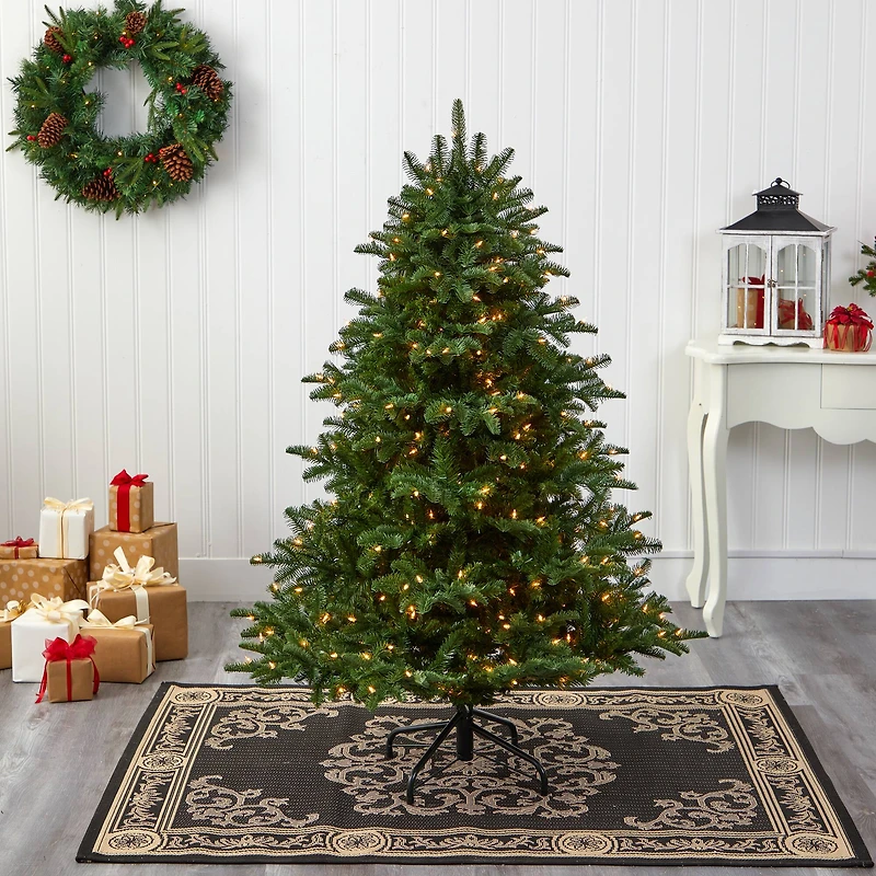 5ft. Pre-Lit South Carolina Spruce Artificial Christmas Tree with Clear LED Lights